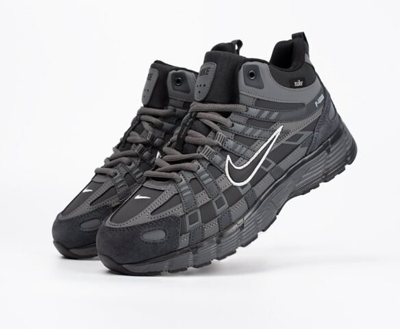Зимние Nike P-6000 High серые textile